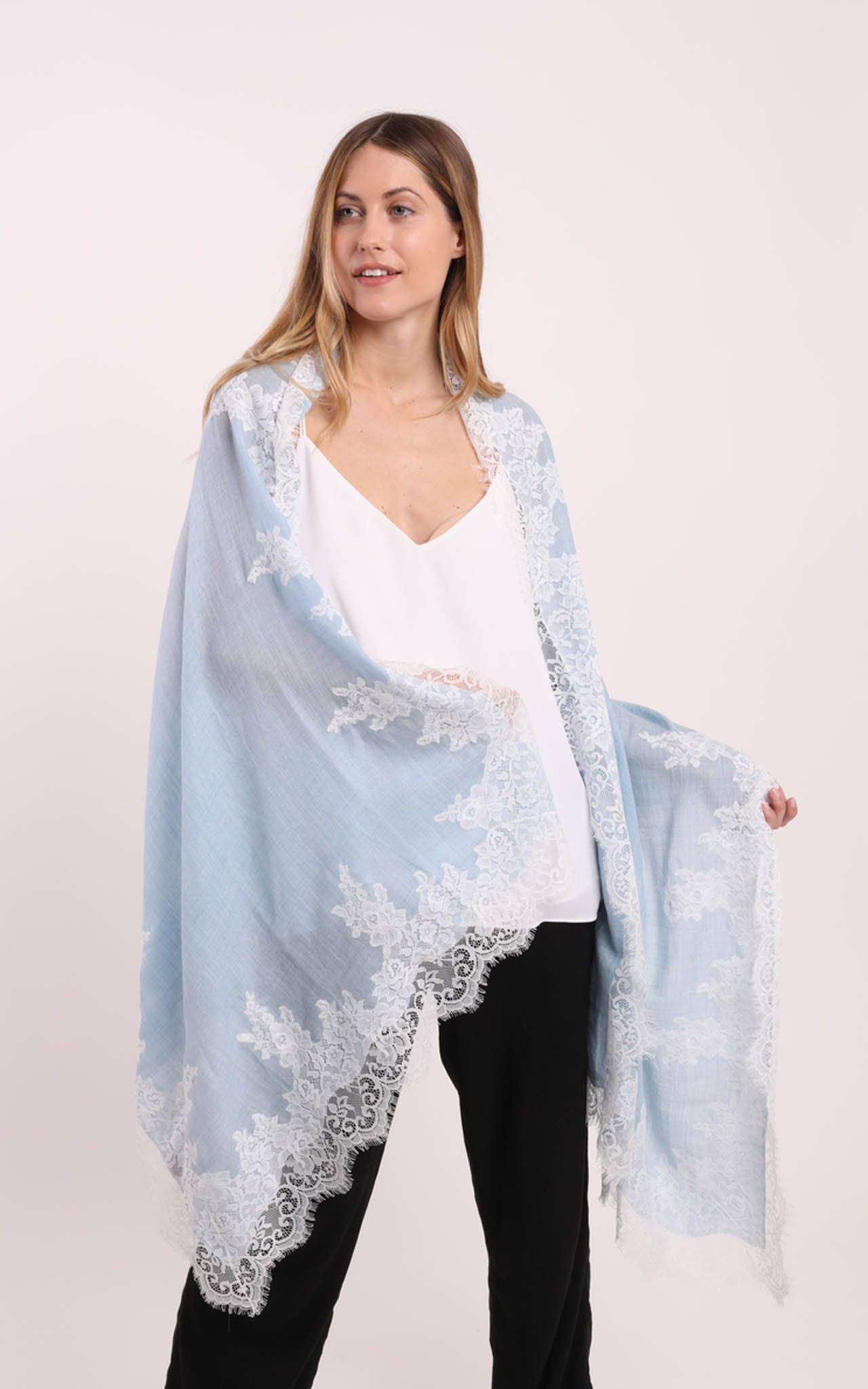 White lace shawl store wrap