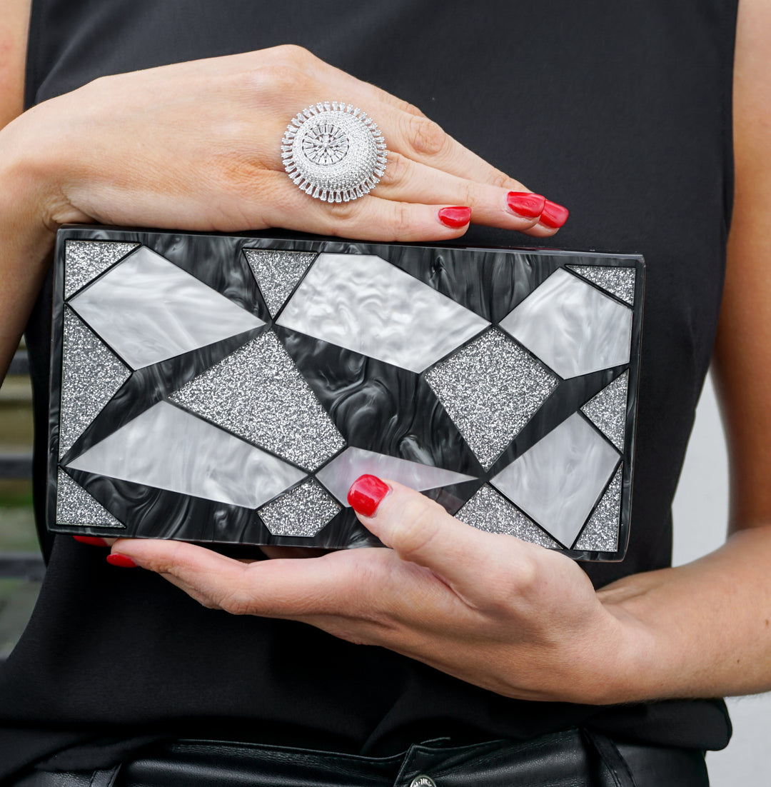 Black and White Acrylic Clutch