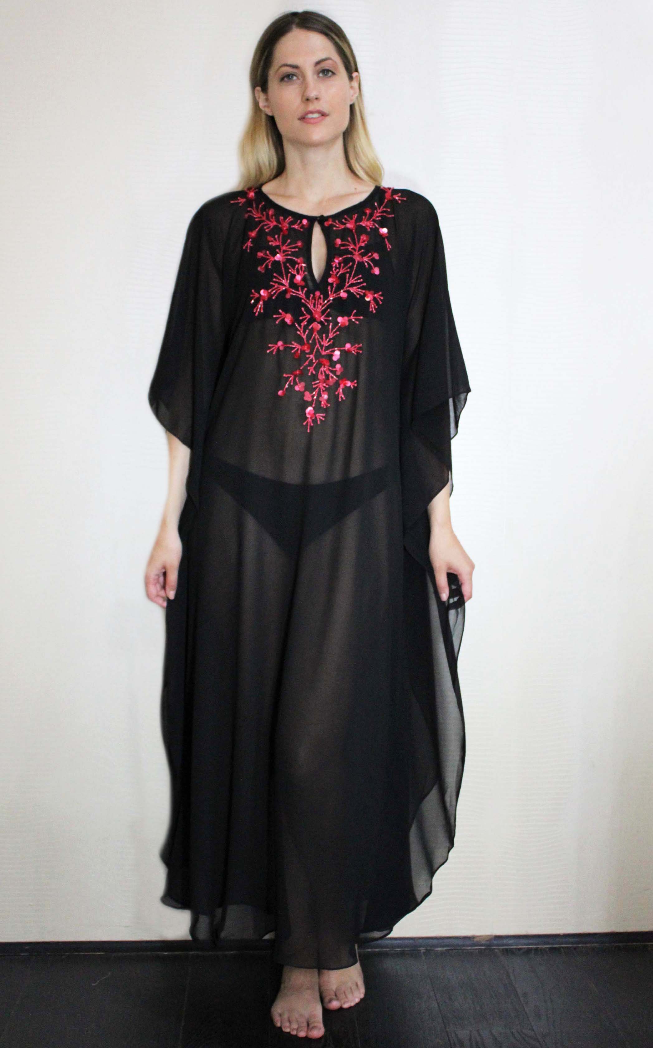 Long black kaftan outlet dress