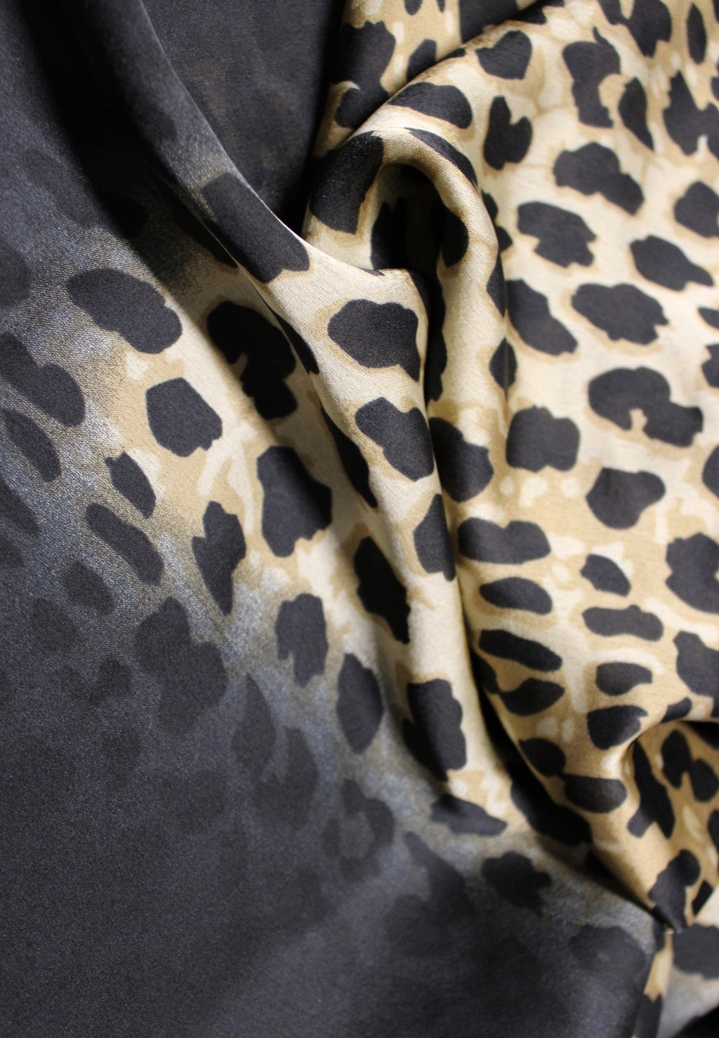 Black Leopard Silk Scarf