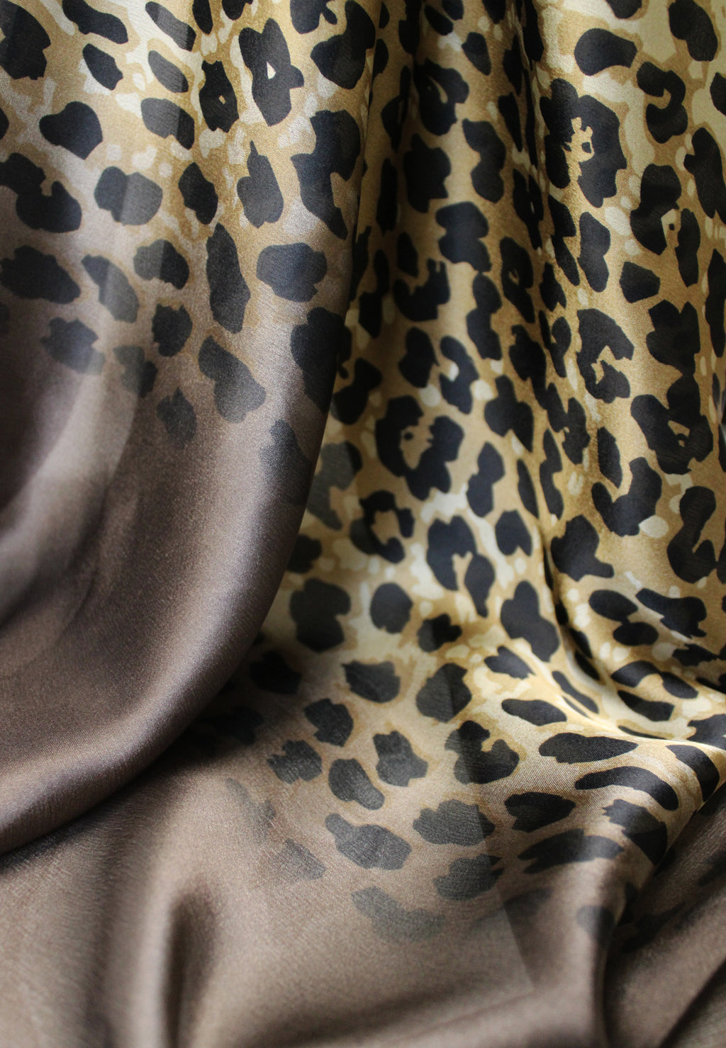Brown Leopard Silk Scarf