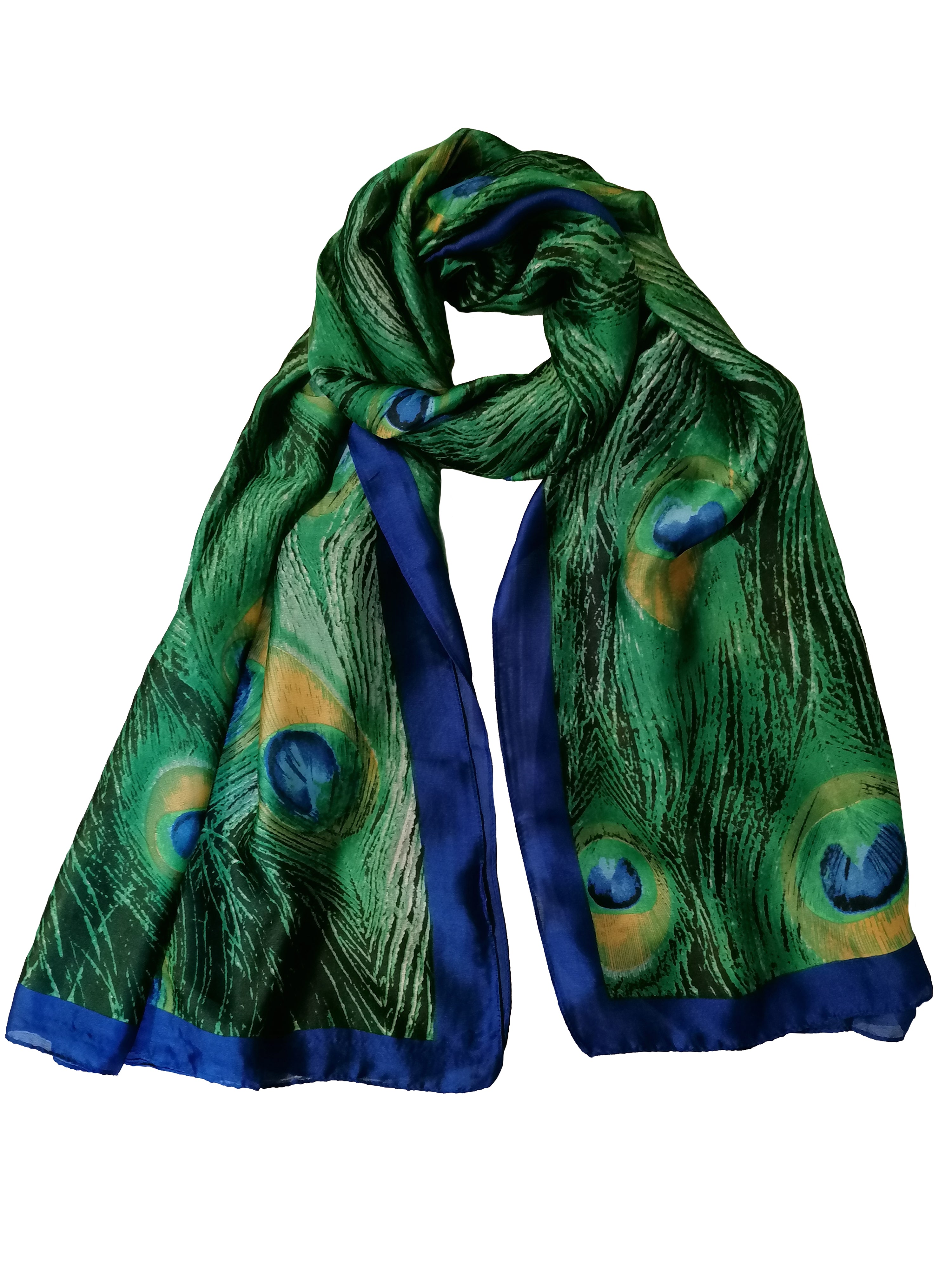 Silk hot sale peacock scarf