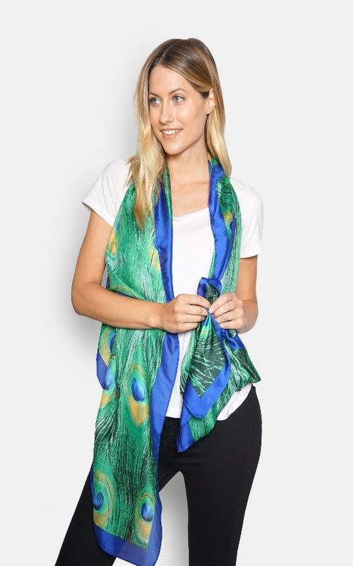 Peacock Silk Scarf