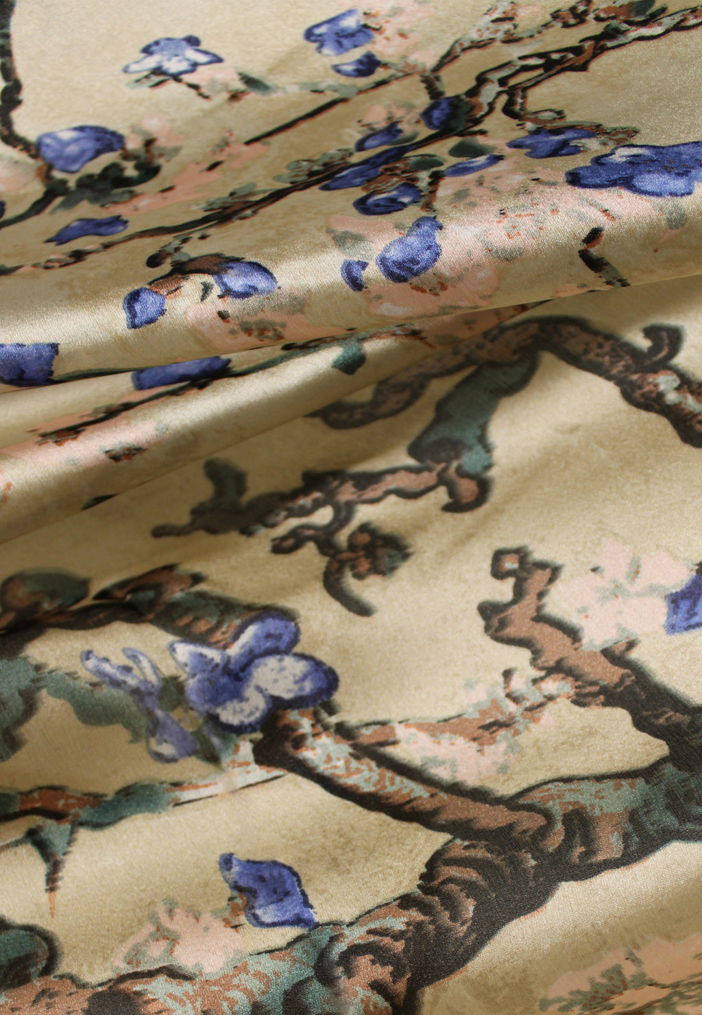 Gold Floral Silk Scarf
