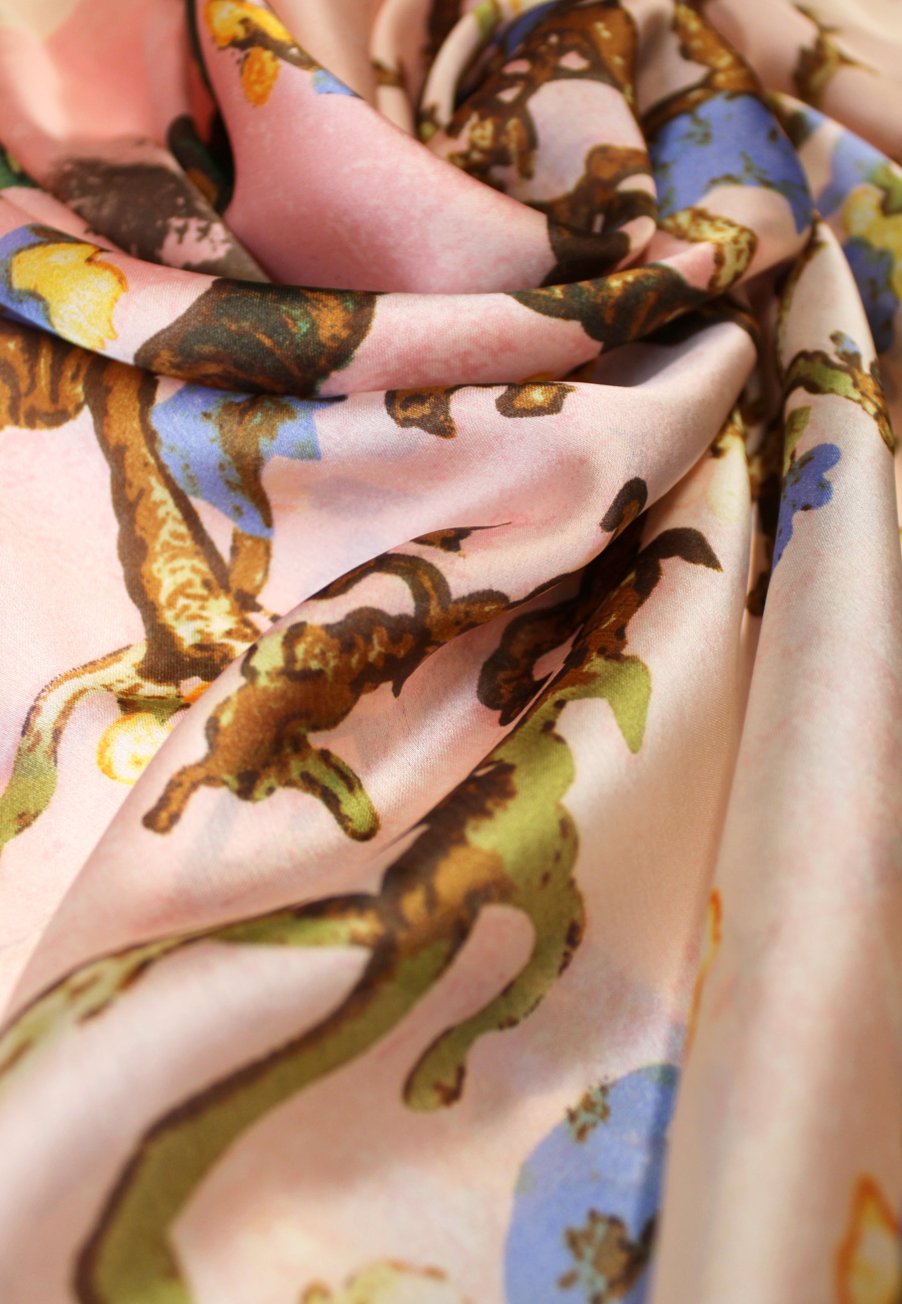 Pink Floral Silk Scarf
