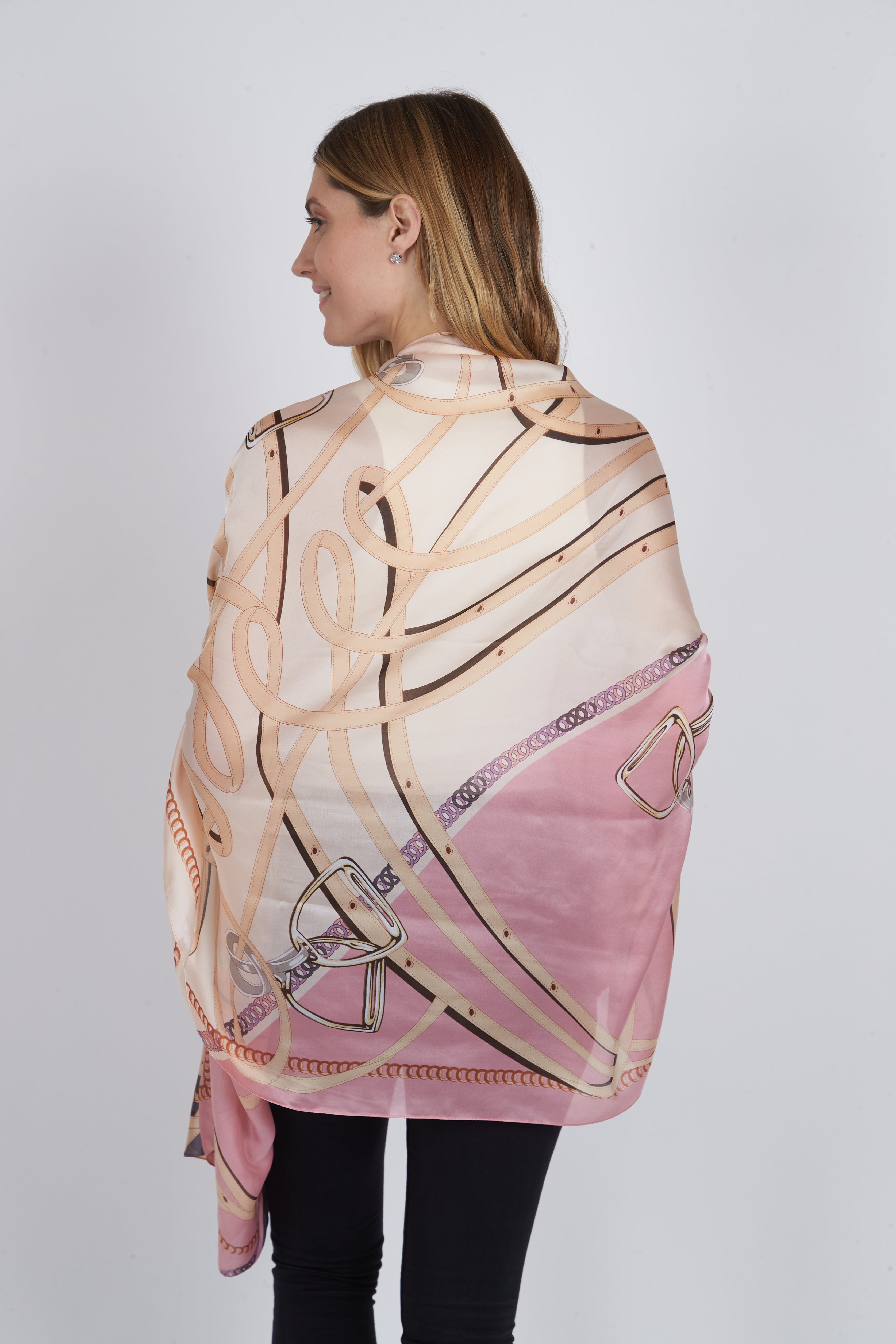 Pink And Light Purple Silk Scarf