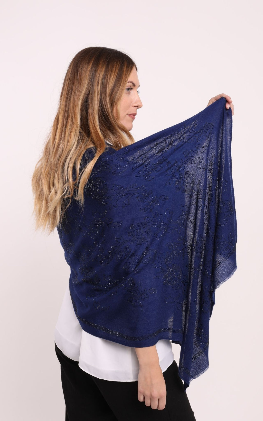 Navy Cashmere Scarf