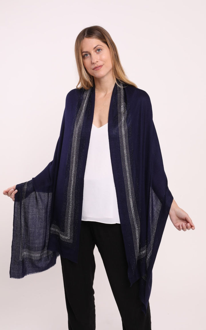 Navy Blue Cashmere Scarf