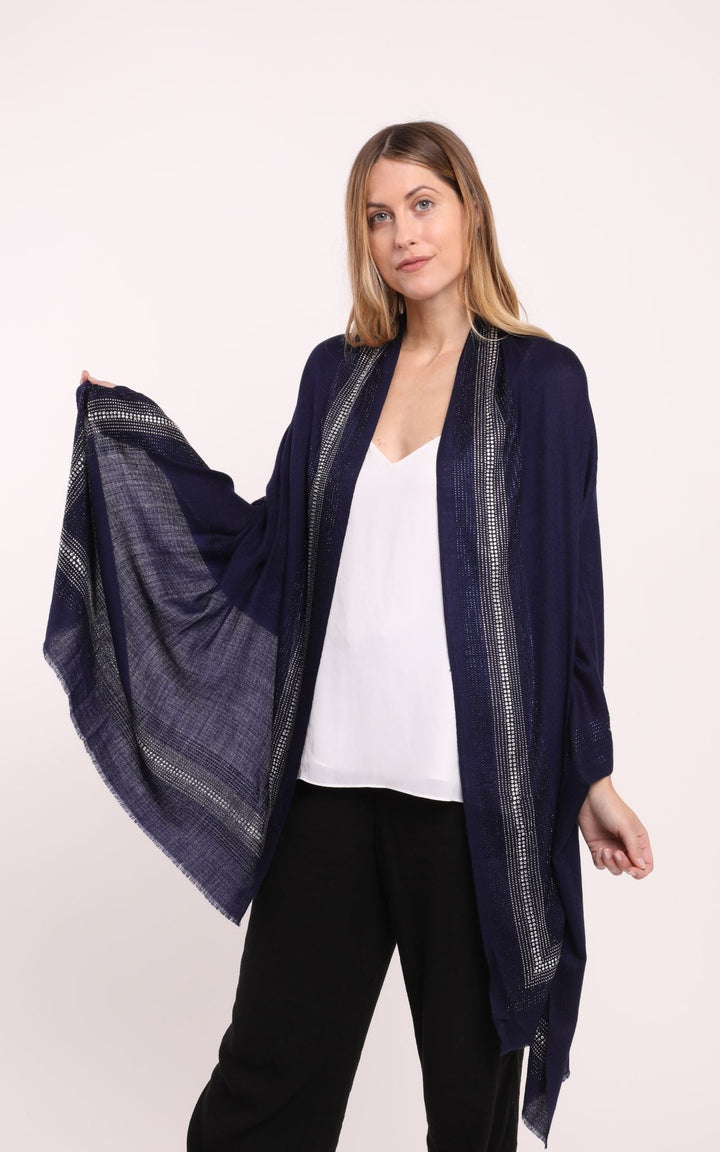 Navy Blue Cashmere Scarf