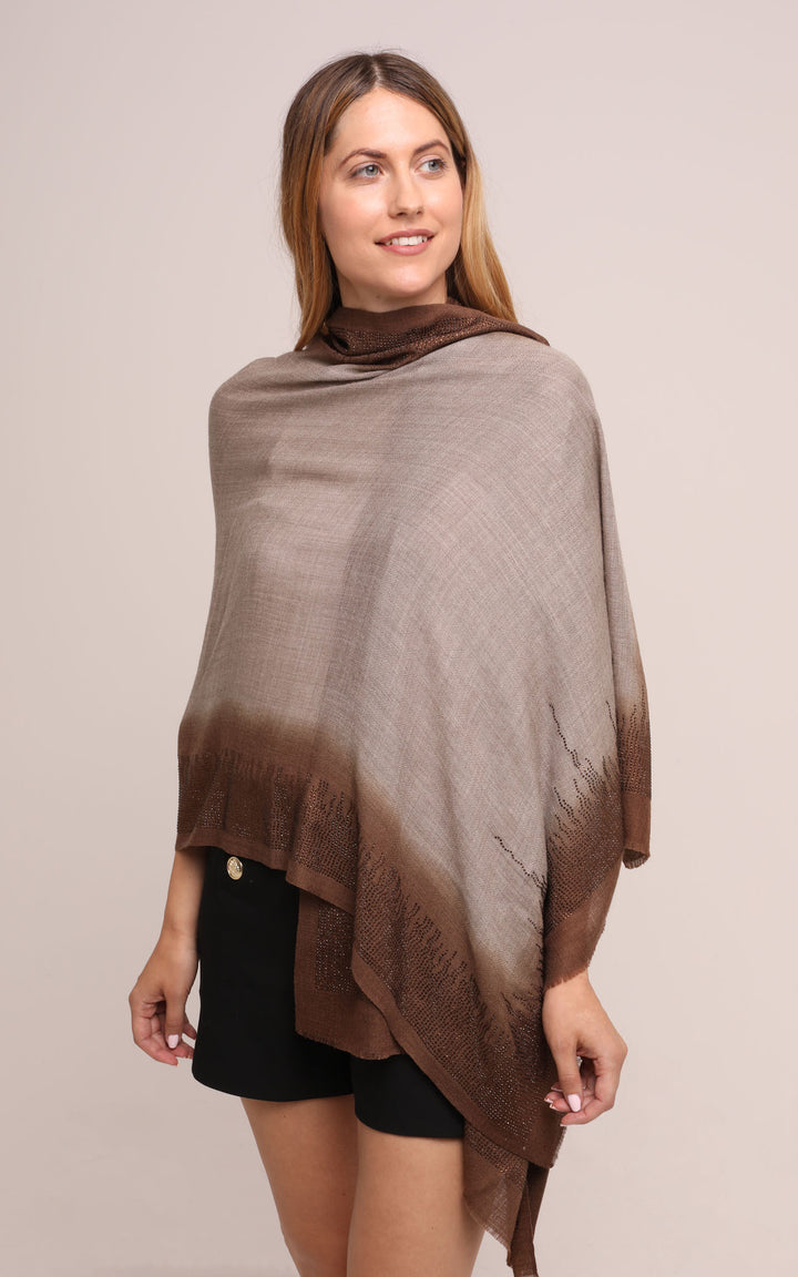 Beige & Brown Cashmere Scarf