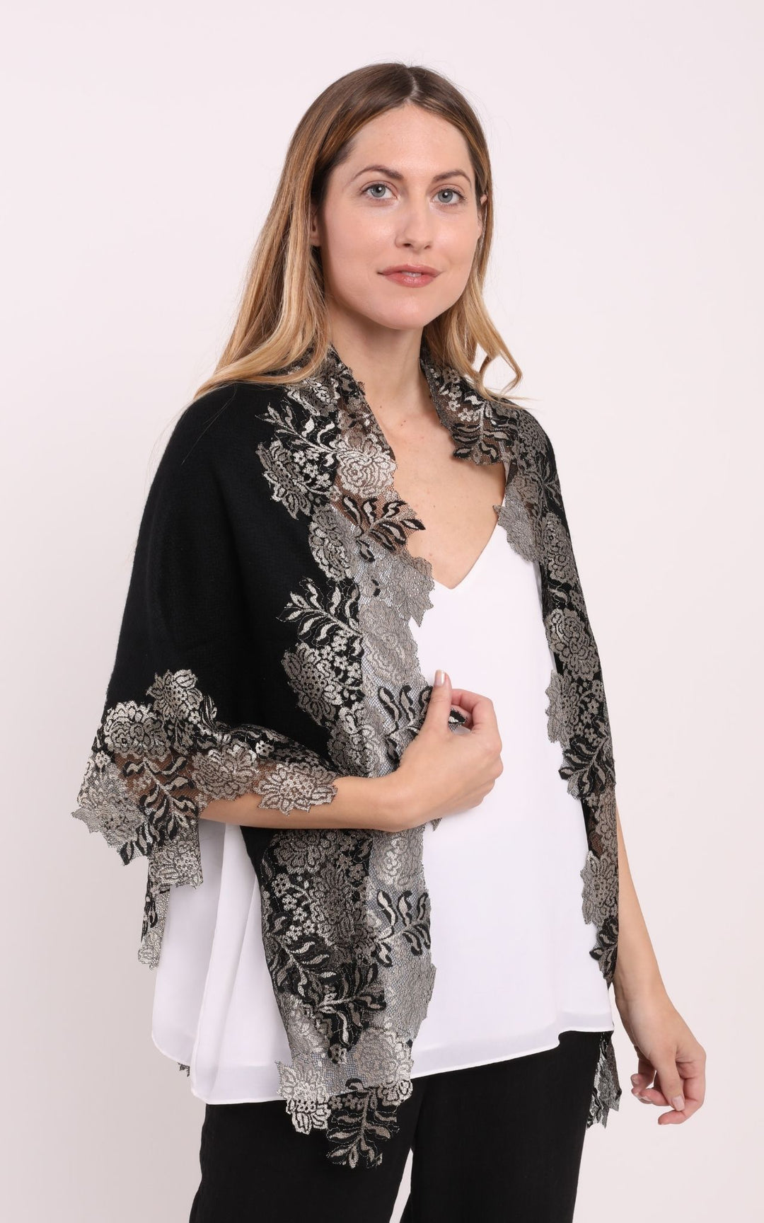 Black and Gold Lace Cape