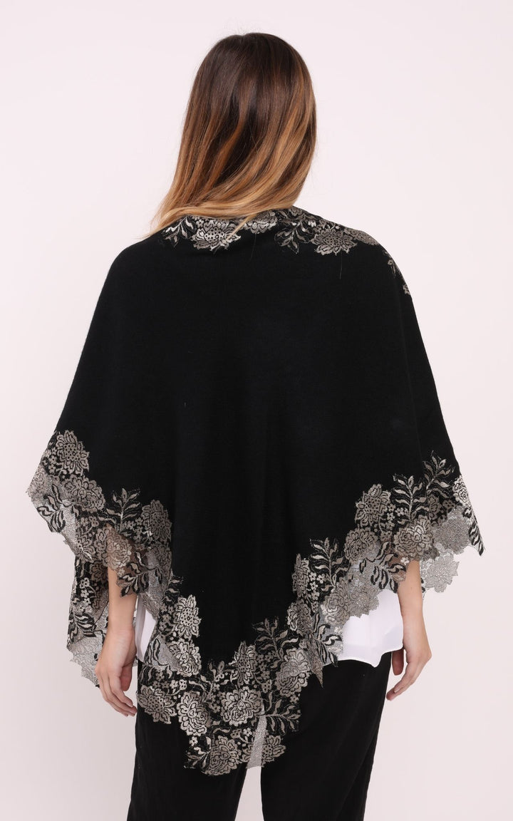 Black and Gold Lace Cape