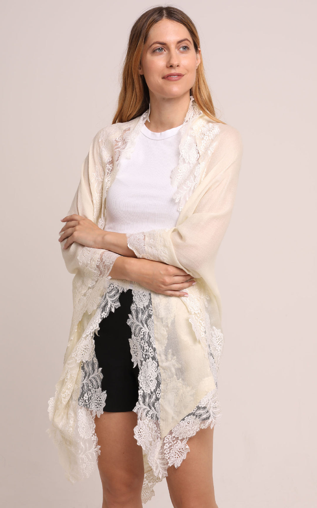 Cream Lace Cape